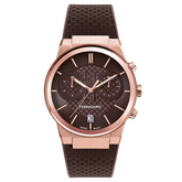 Ferragamo Men’s Swiss Made Quartz Brown Silicone Strap Brown Dial 41mm Watch SFME01023